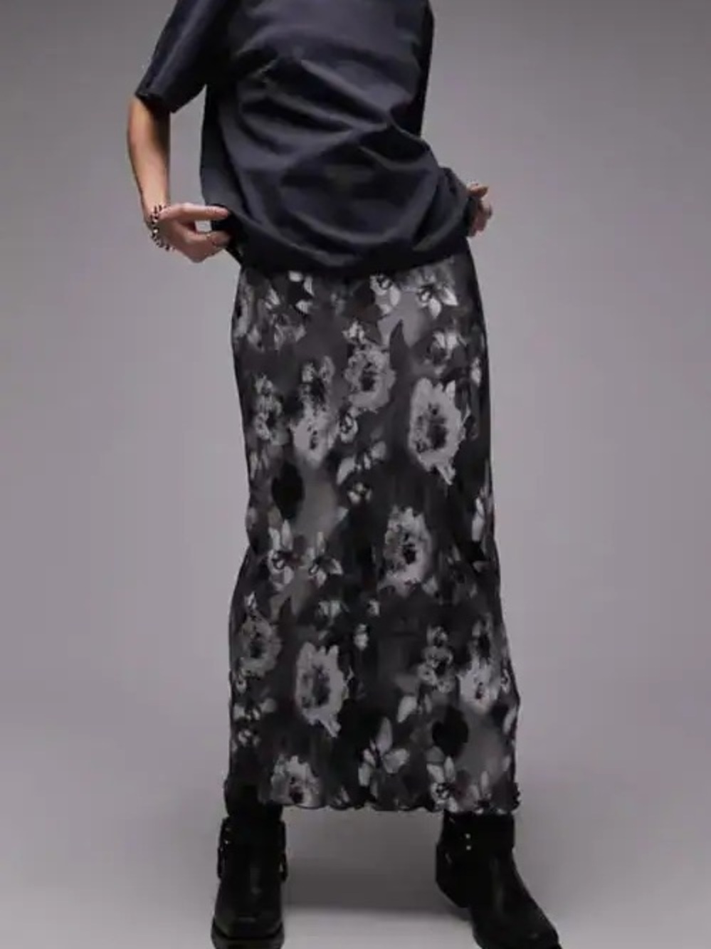 NWT Topshop Print Plissé Midi Skirt - 8